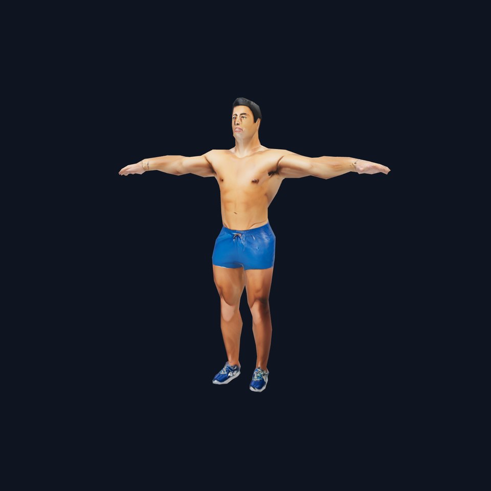 Athletic Male Figure Model Pack with Textured Details